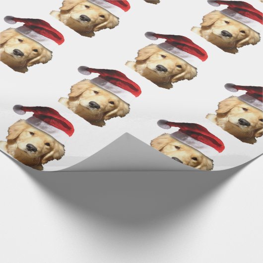 Papier Cadeau Golden Retriever de Noël (Coin)