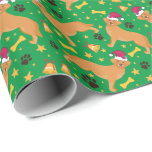 Papier Cadeau Golden Retriever Dog with Santa Hat Christmas<br><div class="desc">Golden Retriever Chien avec chapeau de Noël Papier d'enveloppement de Noël</div>