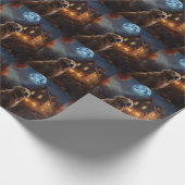 Papier Cadeau Golden Retriever Halloween effroi (Coin)