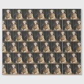 Papier Cadeau Golden Retriever Hosting a Podcast (Plat)