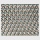 Papier Cadeau Golden Retriever in Snowflakes (Plat)