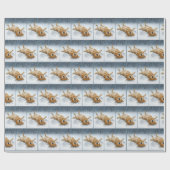 Papier Cadeau Golden Retriever Making a Snow Angel (Plat)