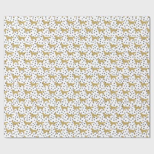 Papier Cadeau Golden retriever Patten Spotty Snow Dog Motif (Plat)