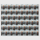 Papier Cadeau Golden Retriever PDG dans un bureau moderne (Plat)