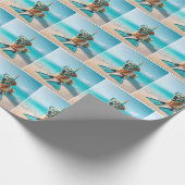 Papier Cadeau Golden Retriever portant tuba et palmes (Coin)