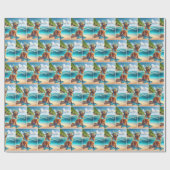 Papier Cadeau Golden Retriever Scuba Diver (Plat)