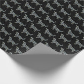 Papier Cadeau Golden Retriever Small Silhouette Grille noire (Coin)