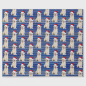 Papier Cadeau Golden Retriever sur les rayures de Parties scinti (Plat)