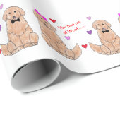 Papier Cadeau Golden retriever vous m'avez eu chez Woof (Coin rond)