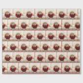 Papier Cadeau Golden Retriever With a Red Heart Pillow (Plat)