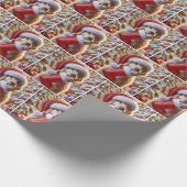 Papier Cadeau Golden Retriever with Ginger Kitten in a Stocking (Coin)