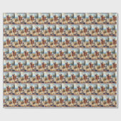 Papier Cadeau Golden Retrievers Out for a Walk (Plat)