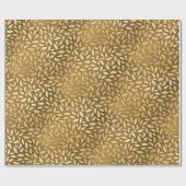 Papier Cadeau Golden Rustic Luxury feuilles (Plat)