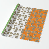 Papier Cadeau Golden Shamrock Clovers Irish Flag Irlande Chic (Déroulé)