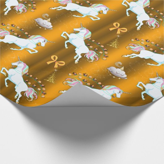 Papier Cadeau Golden Unicorn Christmas (Coin)
