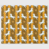 Papier Cadeau Golden Unicorn Christmas (Plat)