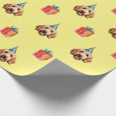 Papier Cadeau Goldendoodle 2 Papier d'enveloppement d'anniversai (Coin)