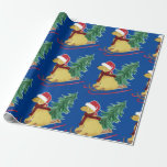 Papier Cadeau Goldendoodle Christmas Sled Blue Wrapper Papier<br><div class="desc">Festive Goldendooodle Riding Sled Rentrer à la maison L'arbre de Noël - mignon doré doodle amoureux vacances emballage papier bleu arrière - plan!</div>