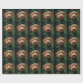 Papier Cadeau Goldendoodle Dog en tenue de la Saint Patrick (Plat)