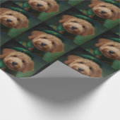 Papier Cadeau Goldendoodle Dog en tenue de la Saint Patrick (Coin)