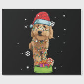 Papier Cadeau Goldendoodle Noël Père Noël Funny Chien Lover Cade (Plat)