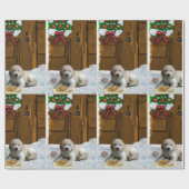 Papier Cadeau Goldendoodle Puppy Christmas (Plat)