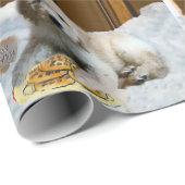 Papier Cadeau Goldendoodle Puppy Christmas (Coin rond)