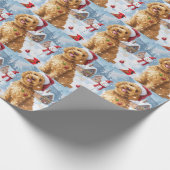 Papier Cadeau Goldendoodle Winter Wonderland Christmas Joy (Coin)