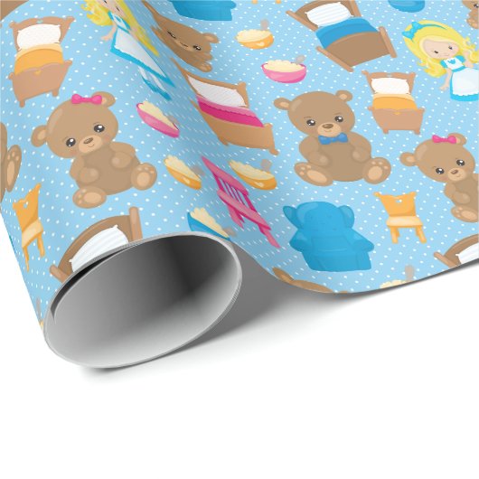 Papier Cadeau Goldilocks et les trois ours (Coin rond)