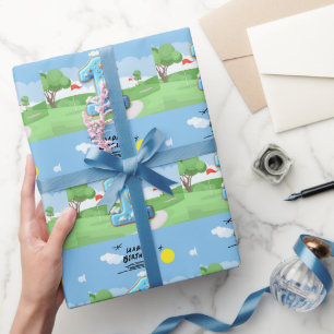 Papier Cadeau Golf 1er anniversaire golfeur d'un an