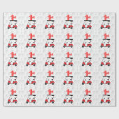 Papier Cadeau Golf 1er anniversaire golfeur d'un an avec numéro (Plat)