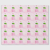 Papier Cadeau Golf 1er anniversaire golfeur d'un an rose (Plat)