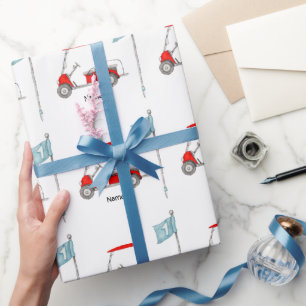 Papier Cadeau Golf 1er anniversaire partie de golf avec chariot 