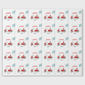 Papier Cadeau Golf 1er anniversaire partie de golf avec chariot  (Plat)