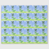 Papier Cadeau Golf 1er anniversaire un an Dinosaur est golf (Plat)