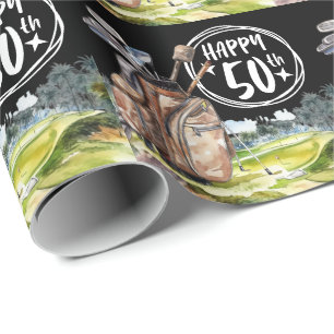 Papier Cadeau Golf  50e anniversaire au golfeur