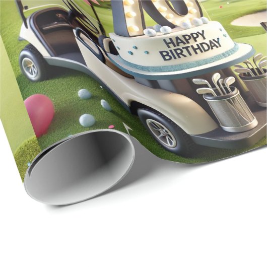 Papier Cadeau Golf 70e anniversaire pour Golfer (Coin rond)