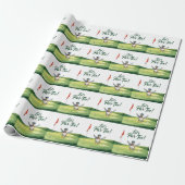 Papier Cadeau Golf Allons-y avec un drapeau de golf sur le vert (Déroulé)