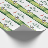 Papier Cadeau Golf Allons-y avec un drapeau de golf sur le vert (Coin)