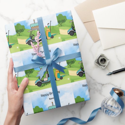 Papier Cadeau Golf Anniversaire thème pour enfants golfeur (Cadeaux)