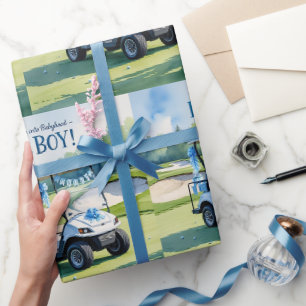 Papier Cadeau Golf Baby shower garçon Bleu thème