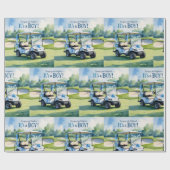 Papier Cadeau Golf Baby shower garçon Bleu thème (Plat)