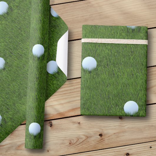 Papier Cadeau Golf Ball Motif Putting Green Golf Thème Golfeurs