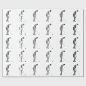 Papier Cadeau GOLF BAR CODE Golfer Golfing Sports Motif Design (Plat)