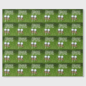 Papier Cadeau Golf boule de Noël tee avec ruban casquette sur ve (Plat)