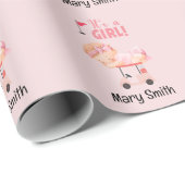 Papier Cadeau Golf C'est la PETITE FILLE pour bébé golfeur (Coin rond)