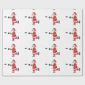 Papier Cadeau Golf de disque du père noël mettant le papier (Plat)