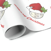 Papier Cadeau Golf de Noël sportif (Coin rond)