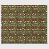 Papier Cadeau Golf de Noël sur gazon vert (Plat)