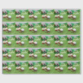 Papier Cadeau Golf du Père Noël sur la neige de Noël (Plat)